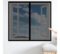Window Fly Screen 120 x 150 cm Prevents Insects Flies Mosquitoes from Entering The Room No Drilling Fly Screen for Windows Custom Size for Windows Doors and Patio Screens, Black