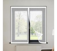 Window Fly Screen 150 x 95 cm Prevents Insects Flies Mosquitoes from Entering The Room Fly Screen for Window Easy Installation for Windows Doors and Patio Screens, White