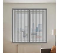 Window Fly Screen 175 x 110 cm Selfadhesive Tape Fly Screen for Window Custom Size for Living Room Bedroom Offfice, Grey