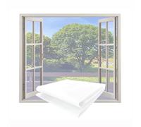 Window Fly Screen 1x2m Mosquito Net Window High Density Cuttable Washable Easy to Install Insects Screens Mesh for Windows Doors Patio -White