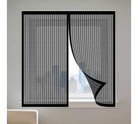 Window Fly Screen 50 x 120 cm with Selfadhesive Magnetic Window Screen Insect Mesh Easy Install for Home, Office, Bedroom, Living Room Kitchen, Black