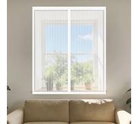 Window Fly Screen 55 x 185 cm Selfadhesive Tape Window Net Magnetic Mesh Fine Mesh Design Prevents Tiny Insects from Entering for Living Room Bedroom Offfice, White