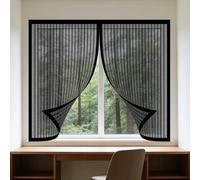 Window Fly Screen 60 x 100 cm Keep Fly Mosquito Out Mosquito Net Window Custom Size for Bedroom, Living Room, Kitchen Patio, Black