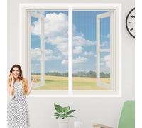 Window Fly Screen 65 x 145 cm Keep Fly Mosquito Out Bug Bee Protection Screen Excellent Ventilation While Blocking Bugs for Living Room Bedroom Offfice, White