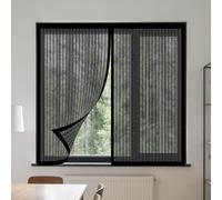 Window Fly Screen 70 x 130 cm Keep Fly Mosquito Out Mesh Mosquito Bug Net for Windows Without Drilling Or Screwing with Self Adhesive Tape for Living Room Bedroom Offfice, Black