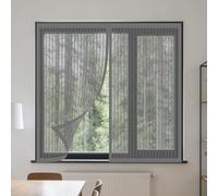 Window Fly Screen 70 x 130 cm Keep Fly Mosquito Out Mesh Mosquito Bug Net for Windows Without Drilling Or Screwing with Self Adhesive Tape for Living Room Bedroom Offfice, Grey