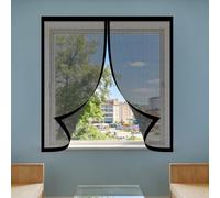 Window Fly Screen 80 x 110 cm Keep Fly Mosquito Out DIY Screen for Windows Custom Size for Home, Office, Bedroom, Living Room Kitchen, Black