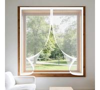 Window Fly Screen 80 x 110 cm Keep Fly Mosquito Out Magnetic Window Screens Easy Install for Home, Office, Bedroom, Living Room Kitchen, White