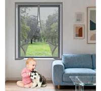 Window Fly Screen 80 x 110 cm Keep Fly Mosquito Out Mesh Mosquito Bug Net for Windows Easy Install for Window, Bedroom, Living Room, Kitchen Patio, Grey