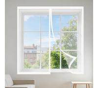 Window Fly Screen 80 x 110 cm Keep Fly Mosquito Out Window Netting for Insects with Installation Accessories for Home, Office, Bedroom, Living Room Kitchen, White