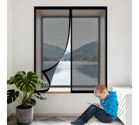 Window Fly Screen 90 x 70 cm Keep Fly Mosquito Out DIY Window Bug Screen Kit Mosquito Easy Installation for Bedroom, Living Room, Kitchen Patio, Black