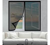 Window Fly Screen 90 x 70 cm with Selfadhesive Fly Screens for Windows Magnetic Without Drilling Or Screwing with Self Adhesive Tape for Windows Doors and Patio Screens, Black