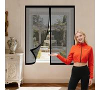 Window Fly Screen 90 x 70 cm with Selfadhesive Mosquito Net Window Insect Screen Mesh with Installation Accessories for Home, Office, Bedroom, Living Room Kitchen, Black