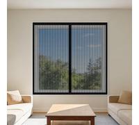 Window Fly Screen 90 x 70 cm with Selfadhesive Window Mesh Insect Screen for Windows Custom Size for Windows Doors and Patio Screens, Black