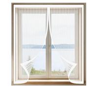 Window Fly Screen 90 x 95 cm Keep Fly Mosquito Out Reinforced Thickened Window Screen with Installation Accessories for Living Room Bedroom Offfice, White
