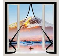 Window Fly Screen Magnetic 108 x 98 cm Keep Open Feature Ventilation Fly Screens for Windows Easy Installation Hundreds of Sizes for Doors and Windows, Black