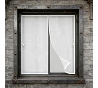 Window Fly Screen Magnetic 200 x 133 cm Fly Screen Window Mesh Easy to Install Without Drilling, Durable Anti Tearing Insect, with Magic Tape, for Patio, White