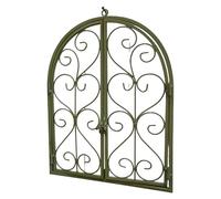 Window Frame Wall Art with Classical Arched, Green made old | Antique Metal Wall Art Window Frame Ornament for Living Room Bedroom Garden Wall Hanging Decors, Home Courtyards