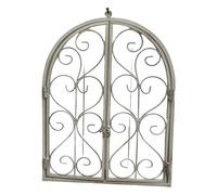 Window Frame Wall Art with Classical Arched, White old, B | Antique Metal Wall Art Window Frame Ornament for Living Room Bedroom Garden Wall Hanging Decors, Home Courtyards