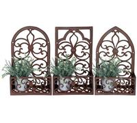 Window Frame with Flower Planter Fallen Fruits Brown One Size