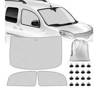 Window Front Screen Cover Compatible with Renault Kangoo Second Generation X61 2007-2021, 3PCS Sunshade Windscreen Protection Set, Car Windshield Internal Sun Visor Cover, Waterproof, Foldable