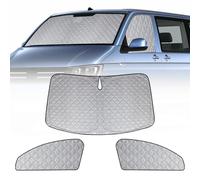 Window Front Screen Cover Compatible with VW T6, 3PCS Sunshade Windscreen Protection Set, Internal Thermal Blind Window Set with Storage Bag, 100% Occlusion