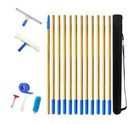 Window Glass Cleaning Equipment for High Glass 8.5m/9.5m/10.5m/11.5m/12.5m Washing Equipment Tool with Microfiber Scrubber Titanium Alloy Extension Pole Rubber Wiper Squeegee (12.5m)