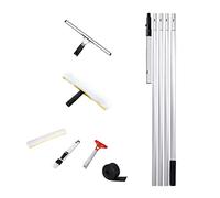 Window Glass Cleaning Equipment with Extension Pole Glass Cleaning Tools 1.4m/2.4m/3.4m/4.4m/5m/6m Long Handle Window Squeegee Cleaning Kit for Glass Door, Bathroom, Floor (4.4m)