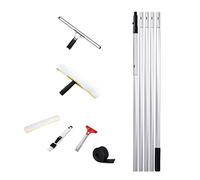 Window Glass Cleaning Equipment with Extension Pole Glass Cleaning Tools 1.4m/2.4m/3.4m/4.4m/5m/6m Long Handle Window Squeegee Cleaning Kit for Glass Door, Bathroom, Floor (5m)