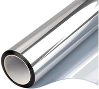 Window Glass Paper Film Tint One Way Vinyl,Window Heat Control Stickers UV Blocking Privacy Static Cling Door Coverings Non-Adhesive Stickers for Home and Office 35.4 Inch x 32.8 Feet Silver