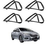 Window Glass Run Channel Seal for City 2015-2018 OE: 72275/72235/72775/72735T9P-J01, Exterior Door Rubber Weatherstrip Lifting Guide Anti-Rattle Dust Noise Sealing,Full Set of Four Pieces