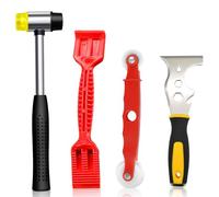 Window Glazing Tool Set, 4PCS Glazing Hammer Paddle Window Roller Multi-Functional Knife Windows Fitting Tools for Efficient Installation and Repair Projects