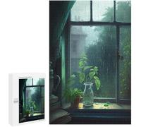 Window Green Plants On Rainy Days 1000 Pieces Jigsaw Puzzle challenging and Stimulating Puzzle Game Wall Art Unique Gift