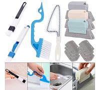 Window Groove Cleaning Brush, 13 PCS Hand-held Magic Window Track Cleaning Tools, Window or Sliding Door Track Cleaner for Sliding Door, Sill, Tile Lines, Shutter, Car Vents, Keyboard, Small Clean Kit