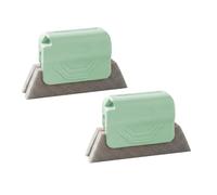 Window Groove Cleaning Brush, Magic Handheld Window Cleaning Tool, Multifunctional Windows Track Gap Cleaner Brush Groove Cleaner Brushes for Sliding Door, Shutter, Sill, Tile Lines (Green-2pcs)