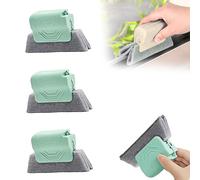 Window Groove Cleaning Brush, Window Frame Cleaner, Crevice Track Cleaning Brush, Hand-Held Groove Gap Cleaning Tools Set, Window Sill Cleaning Tool, for Slide Door, Shutter, Tile Lines (green*3)