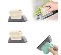 Window Groove Cleaning Brush, Window Frame Cleaner, Crevice Track Cleaning Brush, Hand-Held Groove Gap Cleaning Tools Set, Window Sill Cleaning Tool, for Slide Door, Shutter, Tile Lines (beige*2)