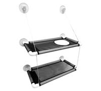 Window Hammock for Cats Inside - Suction Cup Double Layer Cat Perch, Space Saving Window Bed Ledge | Breathable Safety Pet Seat, Indoor Shelves for Home Living Room Comfort, Relaxing Rest Spot