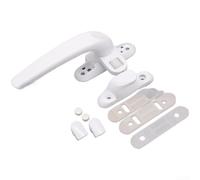 Window Handle, 15x3x5.2cm, Aluminum Alloy Casement Lock, Single Point Push Pull Mechanism, Seven Shape Design for Home Office(White)
