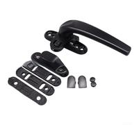 Window Handle, 15x3x5.2cm, Aluminum Alloy Casement Lock, Single Point Push Pull Mechanism, Seven Shape Design for Home Office(Black)