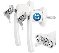 Window Handle 2Pcs White Lockable