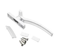 Window Handle Aluminum Alloy Casement Window Handle Latches Plastic Steel Push Open Door Lock Buckle Replacement Parts Stopper(Left)