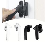 Window Handle Window Handle Locking Latch Catch Lock Aluminum Alloy Sash Anti-Theft Double Glazing Casement Handles Cabinet Pull(Black Left)