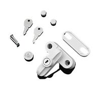 Window Handles Aluminum Alloy Safety Window Jammer Sash Locking Door Security Restrictor Lock with Key for Home Decoration(White)