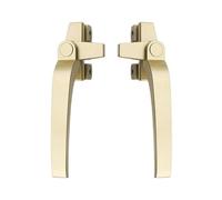Window Handles Aluminum Alloy Window Handles Type 38 Casement Lock Handle Safety Universal Left Right Hand Side Pull Lever(Champagne Gold,Right)