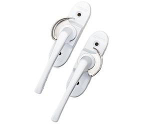Window Handles Long Handled Crescent Shaped Lock Plastic Steel Aluminum Alloy Sliding Door and Window Safety Anti-Theft Buckle(Single Glass - Left)