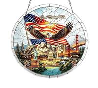 Window Hanging Sun Catchers, 4th Of July Acrylic Puzzle Suncatcher With UV Printed Colorful Irregular Shape Pieces, For Independence Day 250th Anniversary America Home Decor Gift A