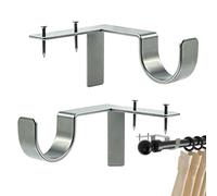 Window Hardware Rod Holders No Drilling Adjustable Metal Heavy Duty Hooks