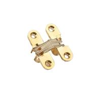 Window Hinge 1 PCS Hidden Hinges 8x42MM Invisible Concealed Cross Door Hinge Bearing 180D with Screw for Folding Door/Window Furniture DIY for Cupboard Doors(Gold)