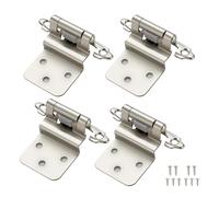 Window Hinge 20Pcs 3/8 Inch Insert Kitchen Cabinet Hinges, Satin Nickel Self Closing Hinges, Semi-Concealed Cupboard Hardware